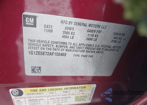 2010 Chevrolet Malibu Ltz z USA, uszkodzony, nr VIN 1G1ZE5E72AF158469